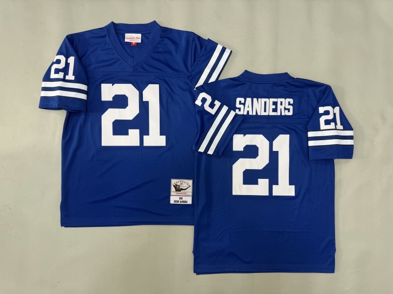 Men 2025 Nike Dallas Cowboys #21 Sanders Blue Throwback Limited NFL Jersey 002->dallas cowboys->NFL Jersey